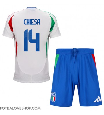 Itálie Federico Chiesa #14 Dětské Venkovní Dres ME 2024 Krátký Rukáv (+ trenýrky)